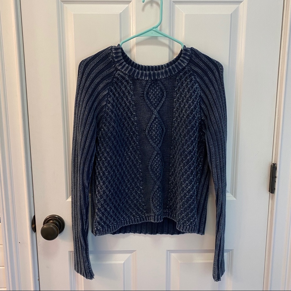 RVCA distressed blue sweater